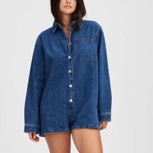 Parke Indigo Denim Long Sleeve Romper